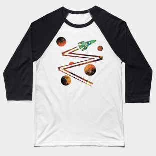 Space Rocket zigzag Baseball T-Shirt